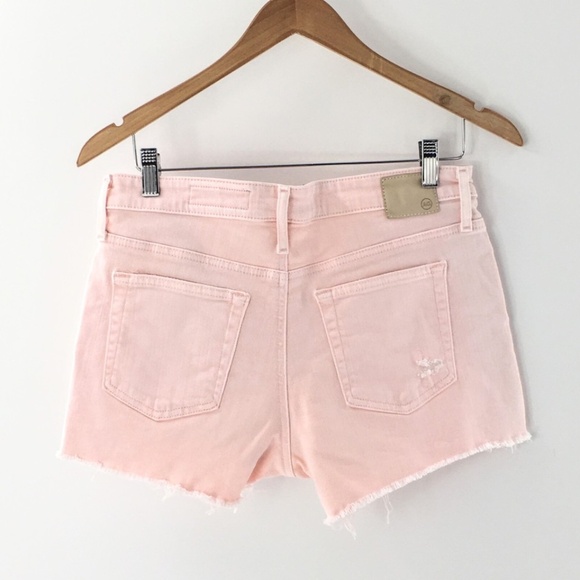 Adriano Goldschmied The Bryn Jean Short Pink Distressed Cut Off Sz 28R - Picture 5 of 10